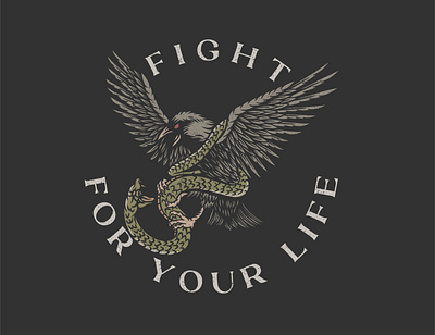 Fight for your life apparel design clothing design illustration retro design retro style tshirt design vintage vintage design vintage logo