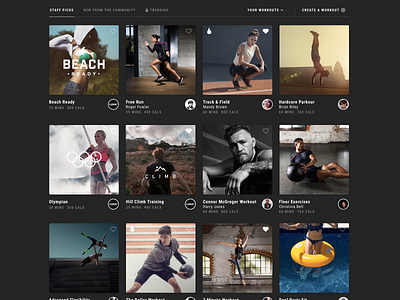 Fitness Video Library favourite fitness library ui ux video workouts