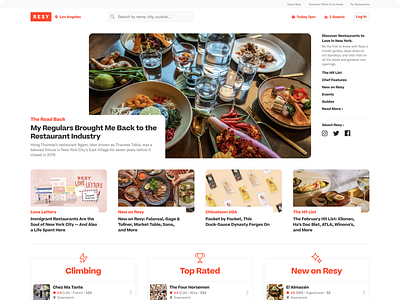 Resy.com | Desktop booking editorial product design restaurant ui