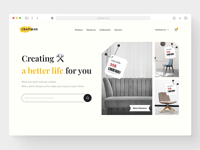 Craftman - Furniture Showroom Landing Page Website