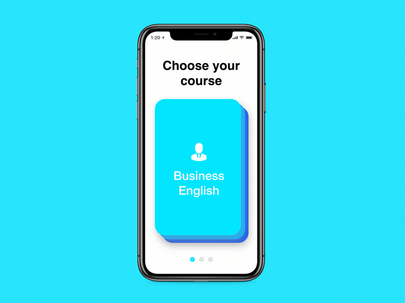 iPhone Cards Animation for Pathfinder English School animation cards english iphone x motion principle
