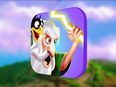 Heroes & Monsters android beard crow game heroes icon illustration ios ios icon lightning mage magic mobile mobile icon northwood old old man