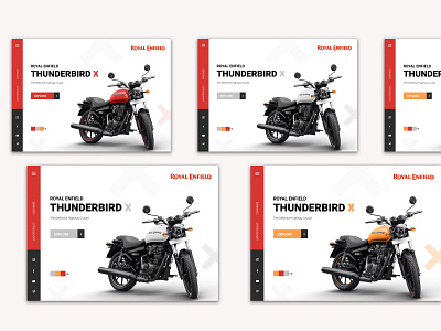 Royal Enfield Thunderbird UI app banner bike design graphic motorbike orange red royal royalenfield travel ui uidesign uiux vehicle web webdesign