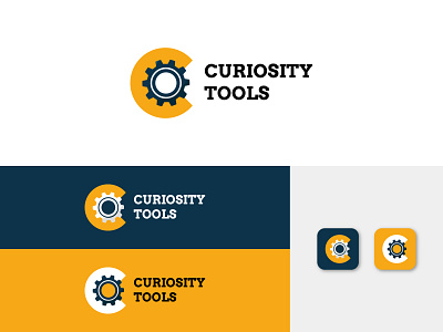 Curiosity Tools Logo app branding design flat icon logo minimal typography ui vector web