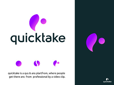 quicktake - qustion and answer plartfrom logo brand identity logo design logodesign qustion and anwser logo video logo