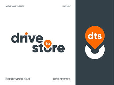 Drive to Store Logo advertising branding design geolocation local logo marketing pin shop