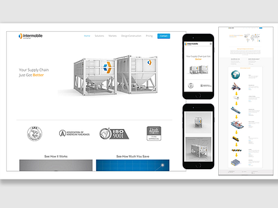 Intermobile Container Branding Website 3d art direction branding digital web design