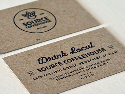 Source Business Cards berthold block branding business card chip board logo stamp stationery