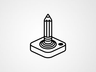 In Game Stories Dribbble icon joystick line logo pencil