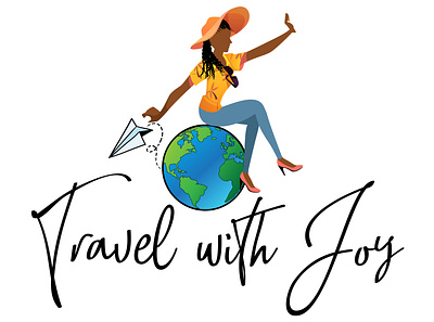 Travel with Joy decent logo design feminine feminine design illustration logo logo design logodesign logos