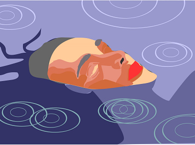 fell asleep in the water design dreaming flat flatdesign illustration relaxing vector