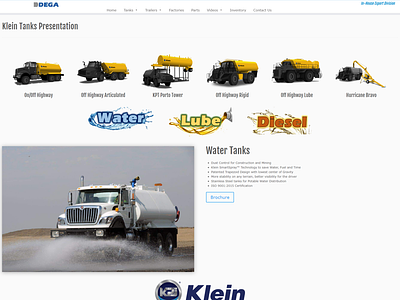 DEGA Klein construction divi fuel tanks landingpage manufacturing mining equipment water tanks webdesign website wordpress