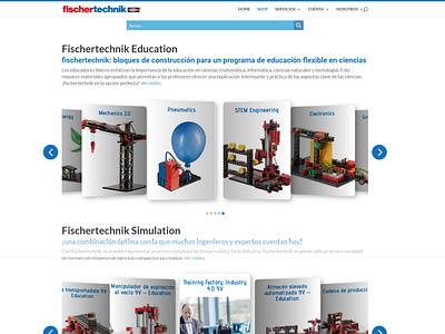 Fischertechnik Ecuador Shop catalog divi ecommerce educational games quote system robotics toys webdesign website design wordpress