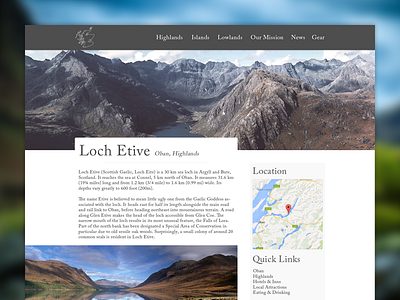 Explore Scotland Inner design inner page scotland website