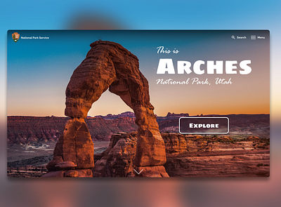 Arches National Park Landing Page dailycahllenge design graphic design uidaily uidesign user interface