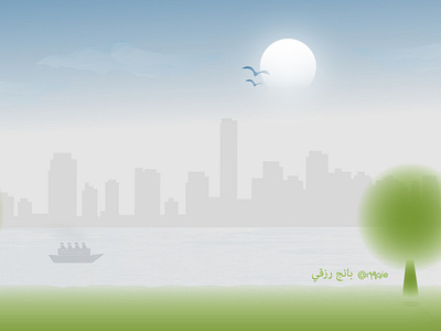 r19qie foggy morning art artwork city design foggy illustration morning r19qie sanat view