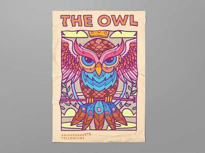 Owl Illustration animal design doodle illustration owl poster vector