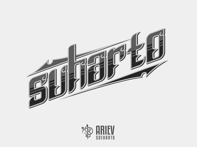 Suharto lettering typeface typography vector