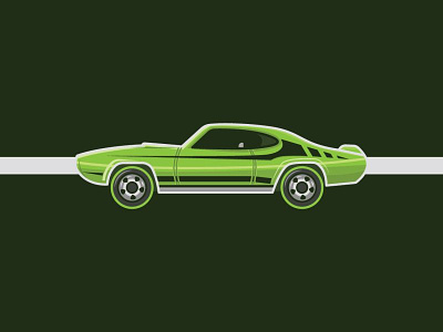69 Pontiac GTO car classic green illustration muscle pontiac vector vintage