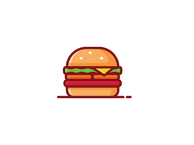 Burger Icon burger fast food food icon illustration illustrator junk food vectober vectoberina vector