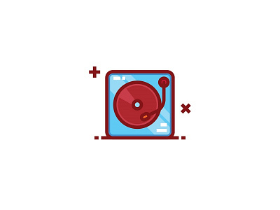 Vinyl Player Icon color icon illustration illustrator line linear music player stroke vectober vinyl