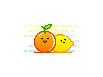 Orange and Lemon Illustration icon illustration lemon lime mbe orange style vectober vector