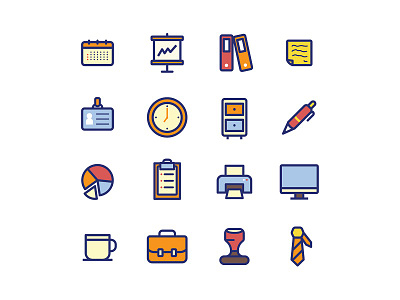 Freebies - Office Icons color freebies icon linear office