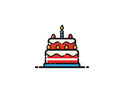 Birthday Cake - 13 Oct is mine birthday cake illustration outline vectober vector