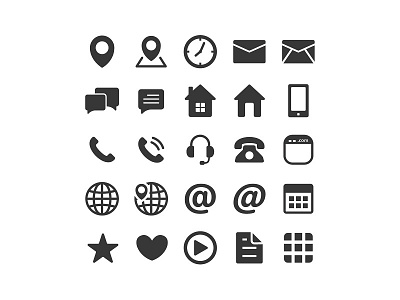 Contact Icons black contact mobile phone ui vector web