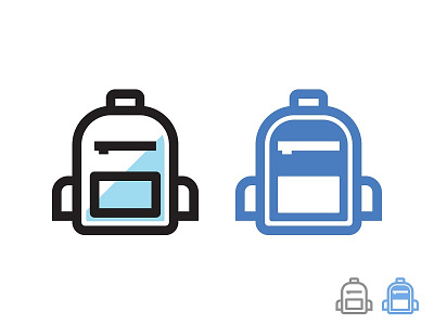 School Bag Icon bag education icon line pixel school solid ui vector