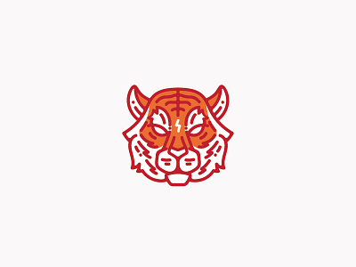 Tiger animal beast logo monoline tiger