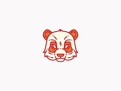 Panda animal beast logo monoline panda