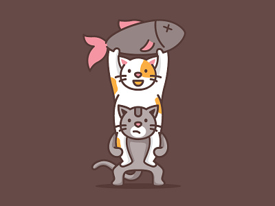 Cat Teamwork cat character dribbbledesigncontest illustration playoff teepublic tees