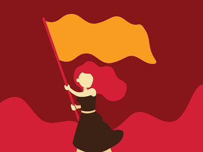 Holding the Flag, Propaganda illustration propaganda woman