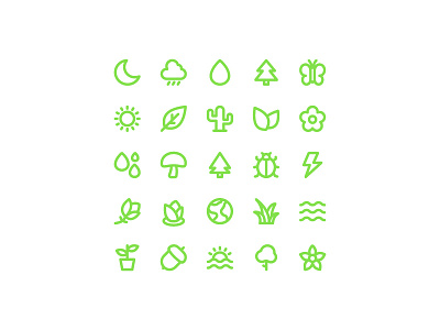 Nature Elements bold icon line nature thick vector