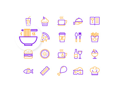 restaurant icon set