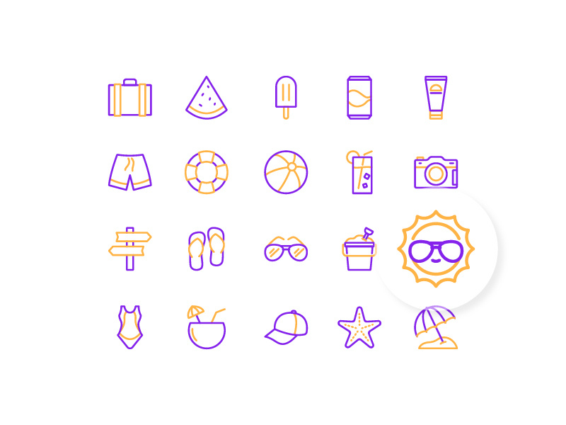 Summertime iconfinder icon set iconography summertime summer duotone outline line vector illustration icon