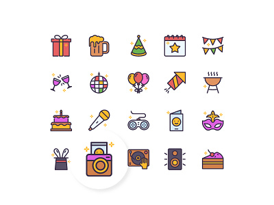 Let's Party duotone icon icon design icon set iconography interface line outline party ui