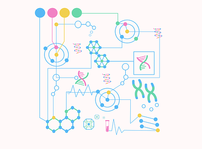 System biology circuit design dna geometric art geometry illustration minimal pharma rebound system warmup