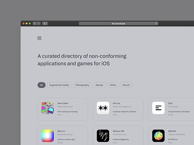 Unusual - A curated app directory appstore augmentedreality design directory ios ios app unusual webdesign webdesigns webdeveloping