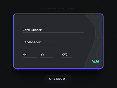 Credit Card Checkout - Day 002 #DailyUI card checkout credit card dailyui dark interface neon retro shopping ui ux web design