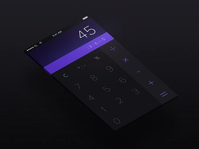 Calculator - Day 004 #DailyUI - Oct 19, 2015 calc calculator dailyui dark interface ios mobile ui ux