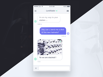 Direct Messaging - Day 013 #dailyui chat dailyui darth vader direct ios iphone message messaging star wars stormtrooper