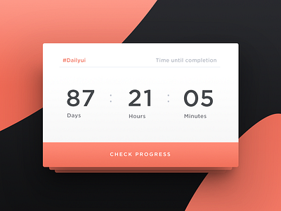 Countdown - Day 014 #dailyui cards challenge clock countdown dailyui limit orange progress time widget