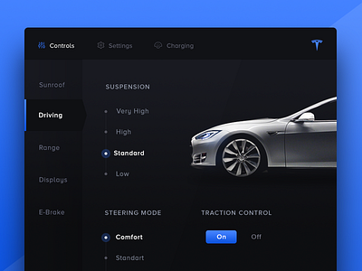 Car Interface - Day 034 #dailyui car car interface dailyui dashboard options panel tesla ui ux