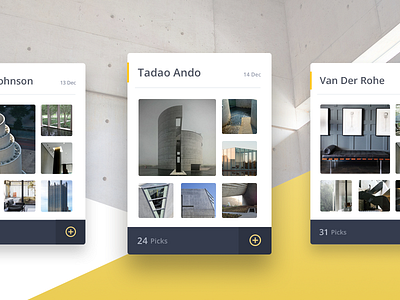 Favorites - Day 044 #dailyui architecture cards dailyui favorite gallery picks pins selection