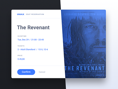 Confirm Reservation - Day 054 #dailyui checkout confirm dailyui movie notification popup reservation theatre ticket