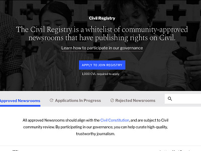 Civil Registry blockchain civil governance journalism news tcr