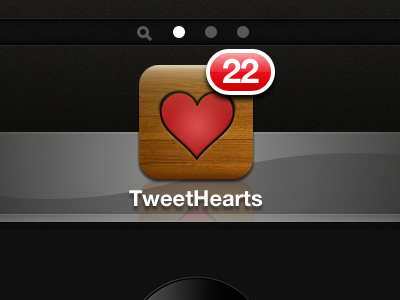 TweetHearts for iPhone Icon brown heart iphone red wood