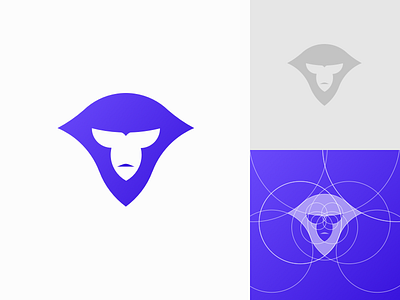 MaximusPrime Logo Construction ape circle constructions geometric icon layout lines logo outline solid symbol